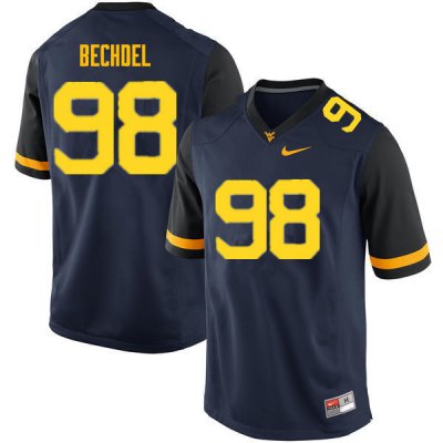 Men's West Virginia Mountaineers NCAA #98 Leighton Bechdel Navy Authentic Nike Stitched College Football Jersey MR15Z32AD